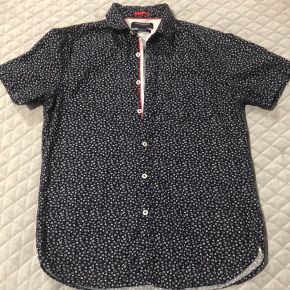 Denim & Flower Button Down Shirt - Picture 2 of 9